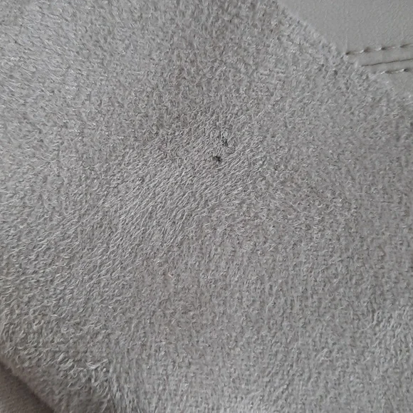 Bar III Grey Faux Leather Suede Open Front Zipper Pockets Flyaway Jacket Size S - Picture 15 of 15